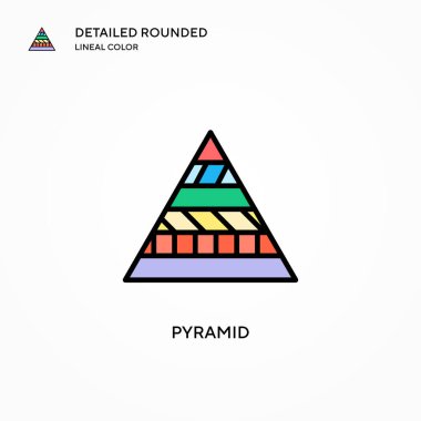 Piramit vektör simgesi. Modern vektör illüstrasyon kavramları. Düzenlemesi ve kişiselleştirmesi kolay.