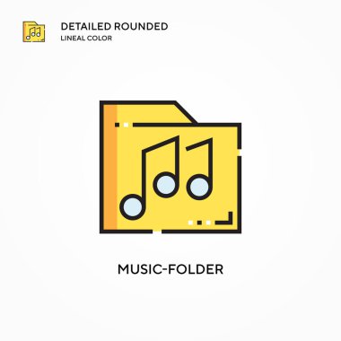 Müzik dizini vektör simgesi. Modern vektör illüstrasyon kavramları. Düzenlemesi ve kişiselleştirmesi kolay.