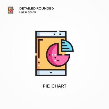Pasta grafiği vektör simgesi. Modern vektör illüstrasyon kavramları. Düzenlemesi ve kişiselleştirmesi kolay.