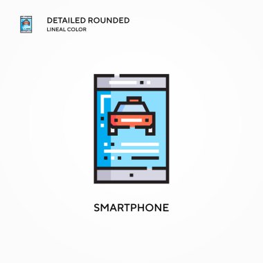 Akıllı telefon vektör simgesi. Modern vektör illüstrasyon kavramları. Düzenlemesi ve kişiselleştirmesi kolay.