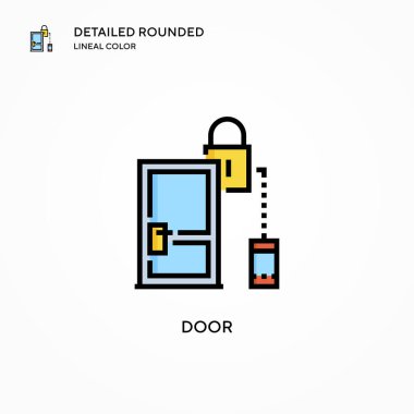 Kapı vektör simgesi. Modern vektör illüstrasyon kavramları. Düzenlemesi ve kişiselleştirmesi kolay.