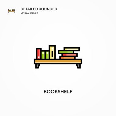 Kitaplık vektör simgesi. Modern vektör illüstrasyon kavramları. Düzenlemesi ve kişiselleştirmesi kolay.