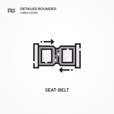 Emniyet kemeri vektör simgesi. Modern vektör illüstrasyon kavramları. Düzenlemesi ve kişiselleştirmesi kolay.