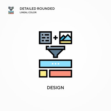 Tasarım vektör simgesi. Modern vektör illüstrasyon kavramları. Düzenlemesi ve kişiselleştirmesi kolay.