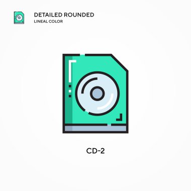 Cd-2 vektör simgesi. Modern vektör illüstrasyon kavramları. Düzenlemesi ve kişiselleştirmesi kolay.