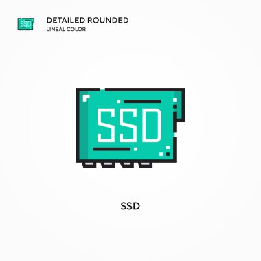 SSD vektör simgesi. Modern vektör illüstrasyon kavramları. Düzenlemesi ve kişiselleştirmesi kolay.