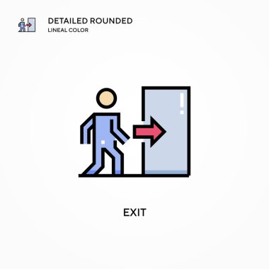 Çıkış vektör simgesi. Modern vektör illüstrasyon kavramları. Düzenlemesi ve kişiselleştirmesi kolay.