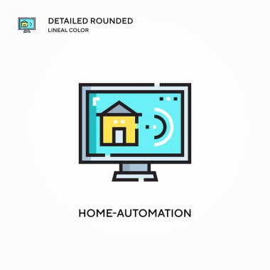 Ev-otomasyon vektör simgesi. Modern vektör illüstrasyon kavramları. Düzenlemesi ve kişiselleştirmesi kolay.