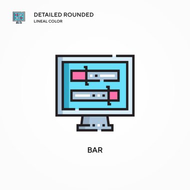 Bar vektör simgesi. Modern vektör illüstrasyon kavramları. Düzenlemesi ve kişiselleştirmesi kolay.