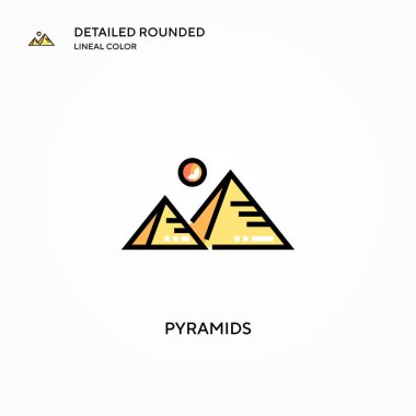 Piramitlerin vektör simgesi. Modern vektör illüstrasyon kavramları. Düzenlemesi ve kişiselleştirmesi kolay.