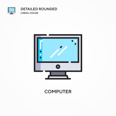 Bilgisayar vektör simgesi. Modern vektör illüstrasyon kavramları. Düzenlemesi ve kişiselleştirmesi kolay.