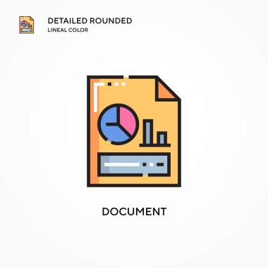 Belge vektör simgesi. Modern vektör illüstrasyon kavramları. Düzenlemesi ve kişiselleştirmesi kolay.