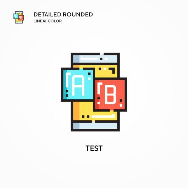 Test vektör simgesi. Modern vektör illüstrasyon kavramları. Düzenlemesi ve kişiselleştirmesi kolay.