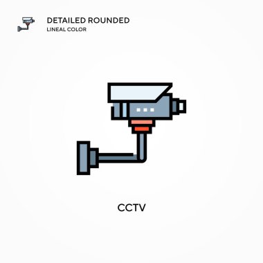 CCTV vektör simgesi. Modern vektör illüstrasyon kavramları. Düzenlemesi ve kişiselleştirmesi kolay.