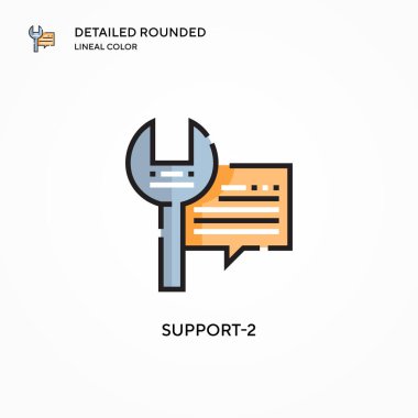 Destek-2 vektör simgesi. Modern vektör illüstrasyon kavramları. Düzenlemesi ve kişiselleştirmesi kolay.