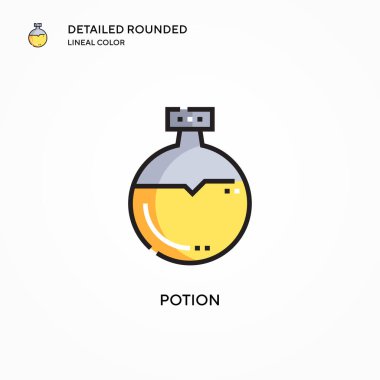 İksir vektör simgesi. Modern vektör illüstrasyon kavramları. Düzenlemesi ve kişiselleştirmesi kolay.