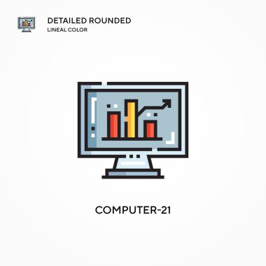 Bilgisayar-21 vektör simgesi. Modern vektör illüstrasyon kavramları. Düzenlemesi ve kişiselleştirmesi kolay.