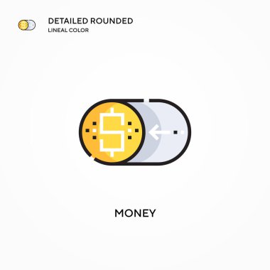 Para vektör simgesi. Modern vektör illüstrasyon kavramları. Düzenlemesi ve kişiselleştirmesi kolay.