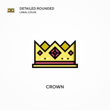Crown vektör simgesi. Modern vektör illüstrasyon kavramları. Düzenlemesi ve kişiselleştirmesi kolay.
