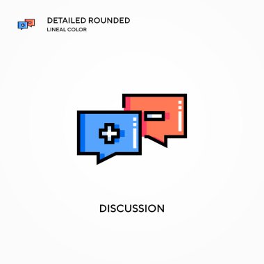 Tartışma vektör simgesi. Modern vektör illüstrasyon kavramları. Düzenlemesi ve kişiselleştirmesi kolay.