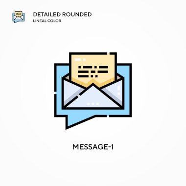 Mesaj-1 vektör simgesi. Modern vektör illüstrasyon kavramları. Düzenlemesi ve kişiselleştirmesi kolay.