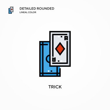 Trick vektör simgesi. Modern vektör illüstrasyon kavramları. Düzenlemesi ve kişiselleştirmesi kolay.