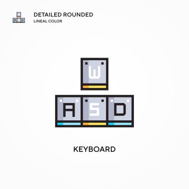 Klavye vektör simgesi. Modern vektör illüstrasyon kavramları. Düzenlemesi ve kişiselleştirmesi kolay.
