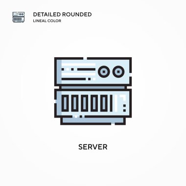 Sunucu vektör simgesi. Modern vektör illüstrasyon kavramları. Düzenlemesi ve kişiselleştirmesi kolay.