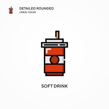 Yumuşak içecek vektör simgesi. Modern vektör illüstrasyon kavramları. Düzenlemesi ve kişiselleştirmesi kolay.