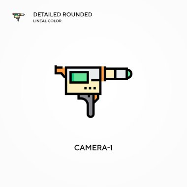 Kamera-1 vektör simgesi. Modern vektör illüstrasyon kavramları. Düzenlemesi ve kişiselleştirmesi kolay.