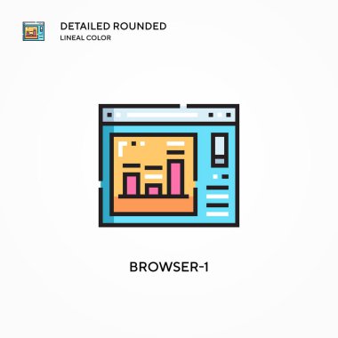 Tarayıcı-1 vektör simgesi. Modern vektör illüstrasyon kavramları. Düzenlemesi ve kişiselleştirmesi kolay.