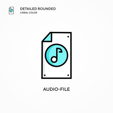 Ses dosyası vektör simgesi. Modern vektör illüstrasyon kavramları. Düzenlemesi ve kişiselleştirmesi kolay.