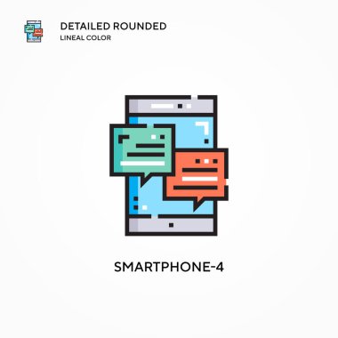 Akıllı Telefon-4 vektör simgesi. Modern vektör illüstrasyon kavramları. Düzenlemesi ve kişiselleştirmesi kolay.