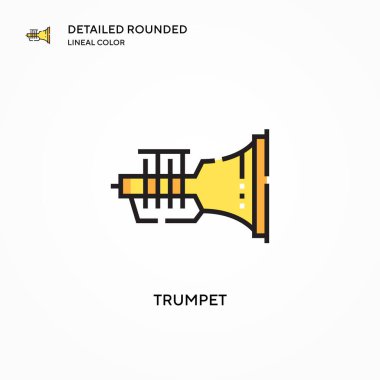 Trompet vektör simgesi. Modern vektör illüstrasyon kavramları. Düzenlemesi ve kişiselleştirmesi kolay.