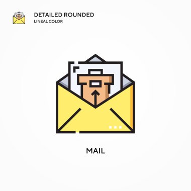 Posta vektör simgesi. Modern vektör illüstrasyon kavramları. Düzenlemesi ve kişiselleştirmesi kolay.