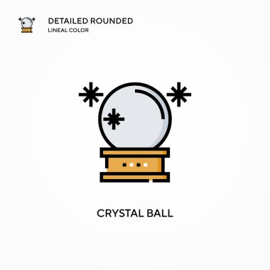 Kristal küre vektör simgesi. Modern vektör illüstrasyon kavramları. Düzenlemesi ve kişiselleştirmesi kolay.