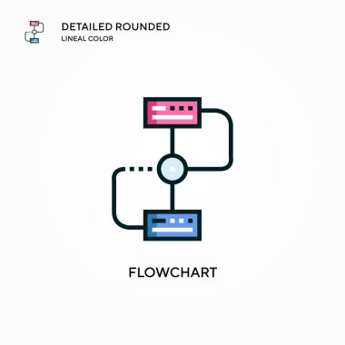 Akış şeması vektör simgesi. Modern vektör illüstrasyon kavramları. Düzenlemesi ve kişiselleştirmesi kolay.