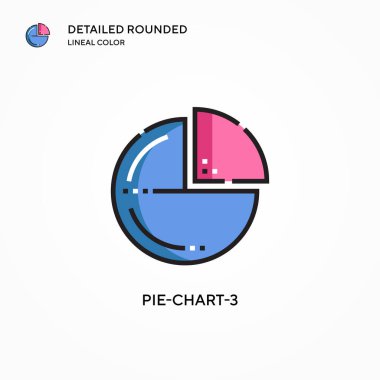 Pie-chart-3 vektör simgesi. Modern vektör illüstrasyon kavramları. Düzenlemesi ve kişiselleştirmesi kolay.