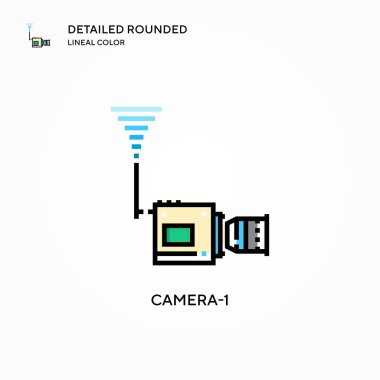 Kamera-1 vektör simgesi. Modern vektör illüstrasyon kavramları. Düzenlemesi ve kişiselleştirmesi kolay.