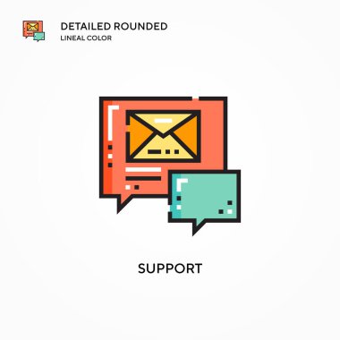 Vektör simgesini destekle. Modern vektör illüstrasyon kavramları. Düzenlemesi ve kişiselleştirmesi kolay.