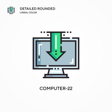 Bilgisayar-22 vektör simgesi. Modern vektör illüstrasyon kavramları. Düzenlemesi ve kişiselleştirmesi kolay.