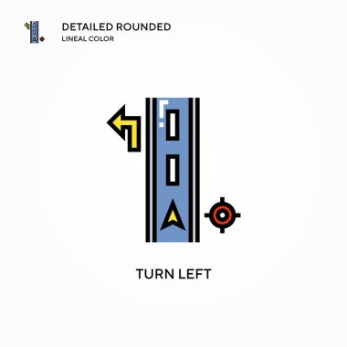 Sola vektör simgesine dön. Modern vektör illüstrasyon kavramları. Düzenlemesi ve kişiselleştirmesi kolay.