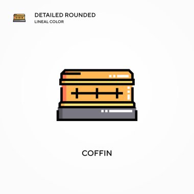 Tabut vektör simgesi. Modern vektör illüstrasyon kavramları. Düzenlemesi ve kişiselleştirmesi kolay.