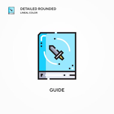 Rehber vektör simgesi. Modern vektör illüstrasyon kavramları. Düzenlemesi ve kişiselleştirmesi kolay.