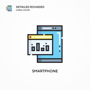 Akıllı telefon vektör simgesi. Modern vektör illüstrasyon kavramları. Düzenlemesi ve kişiselleştirmesi kolay.