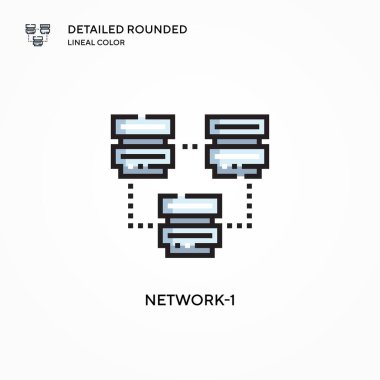 Ağ-1 vektör simgesi. Modern vektör illüstrasyon kavramları. Düzenlemesi ve kişiselleştirmesi kolay.