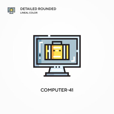 Bilgisayar-41 vektör simgesi. Modern vektör illüstrasyon kavramları. Düzenlemesi ve kişiselleştirmesi kolay.