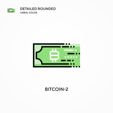 Bitcoin-2 vektör simgesi. Modern vektör illüstrasyon kavramları. Düzenlemesi ve kişiselleştirmesi kolay.