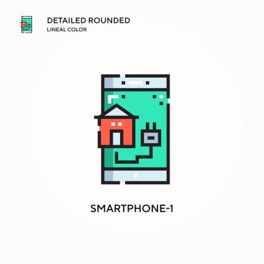Akıllı Telefon-1 vektör simgesi. Modern vektör illüstrasyon kavramları. Düzenlemesi ve kişiselleştirmesi kolay.