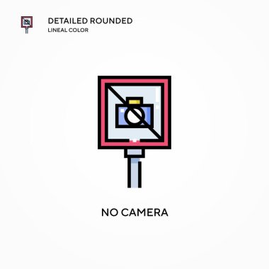 Kamera vektör simgesi yok. Modern vektör illüstrasyon kavramları. Düzenlemesi ve kişiselleştirmesi kolay.